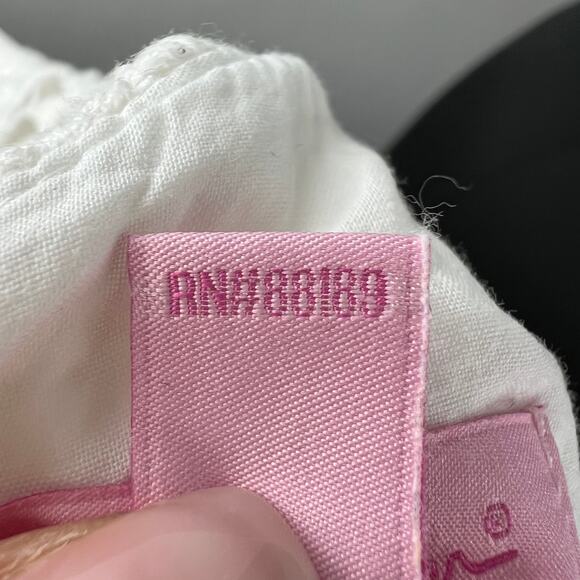 Lilly Pulitzer White Sheath Dress Cotton Floral Lace Scoop Neck Back Zip Size 2 - Picture 9 of 11